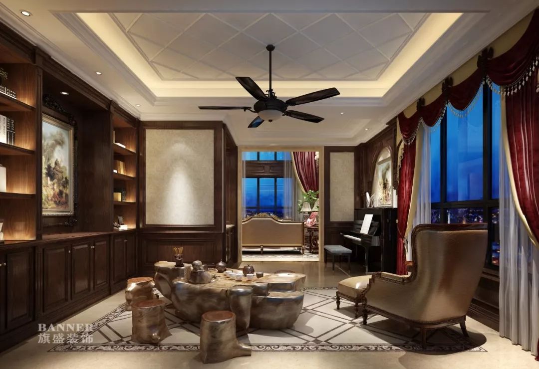 西安绿地生态城别墅 | 美式风格的家,温馨而典雅-64