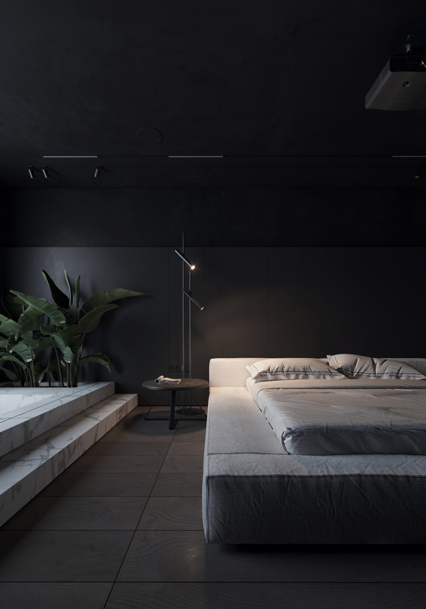 高级黑 极简别墅设计！-54