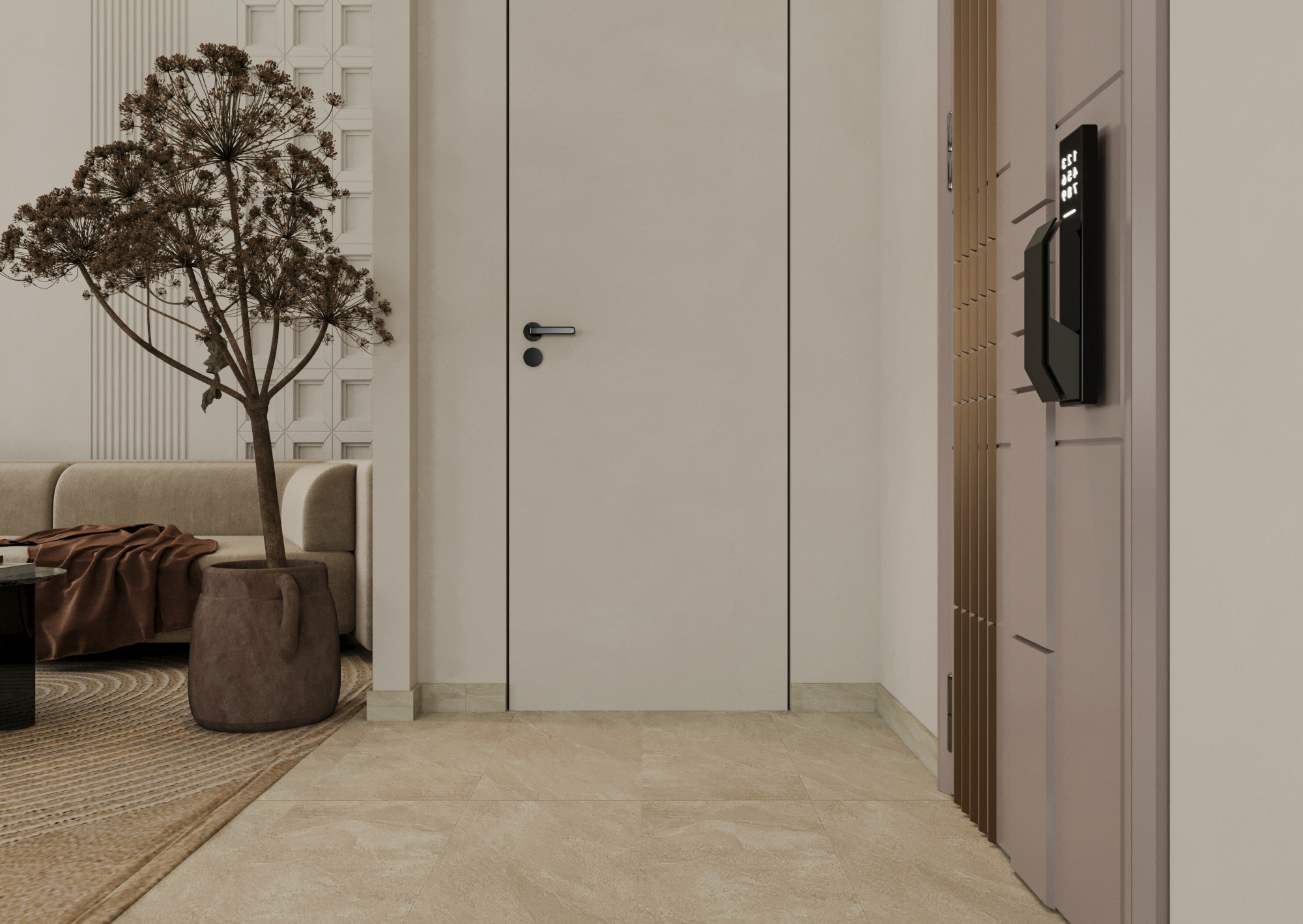 Modern boho living area 设计丨阿联酋迪拜丨LIVING AREA-4