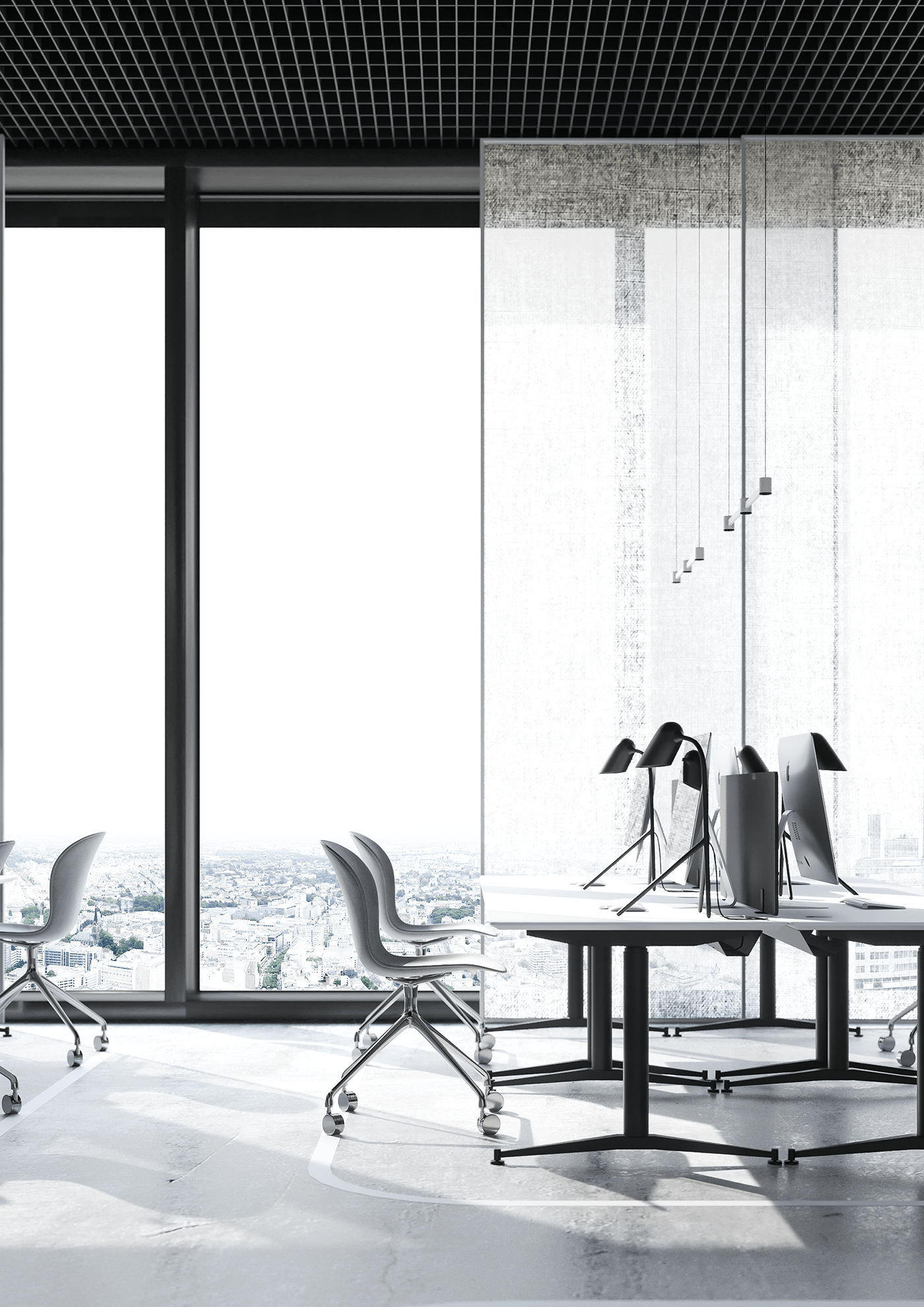 高级灰色系办公空间设计 超有氛围感！-5