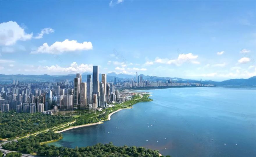 深圳湾超级总部基地夜景灯光,城市意象,无障碍设计丨中国深圳丨深超总指挥部办公室-9