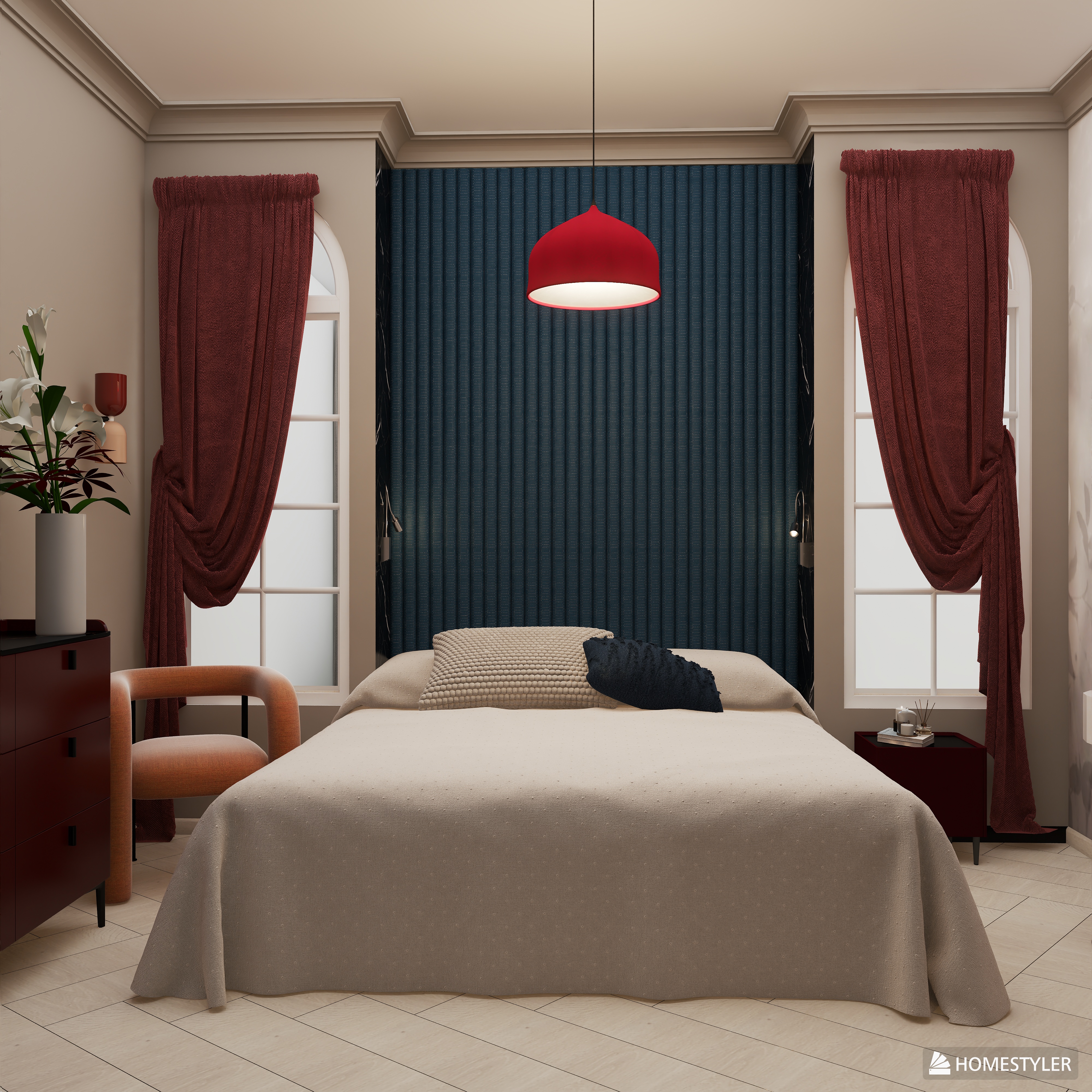 Дизайн Спальни и детской для пары с двумя детьми-0