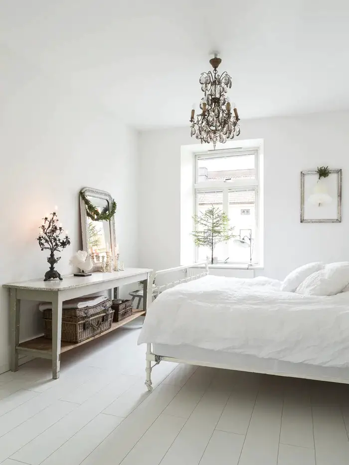 瑞典 60 平米租赁公寓的白色圣诞-12