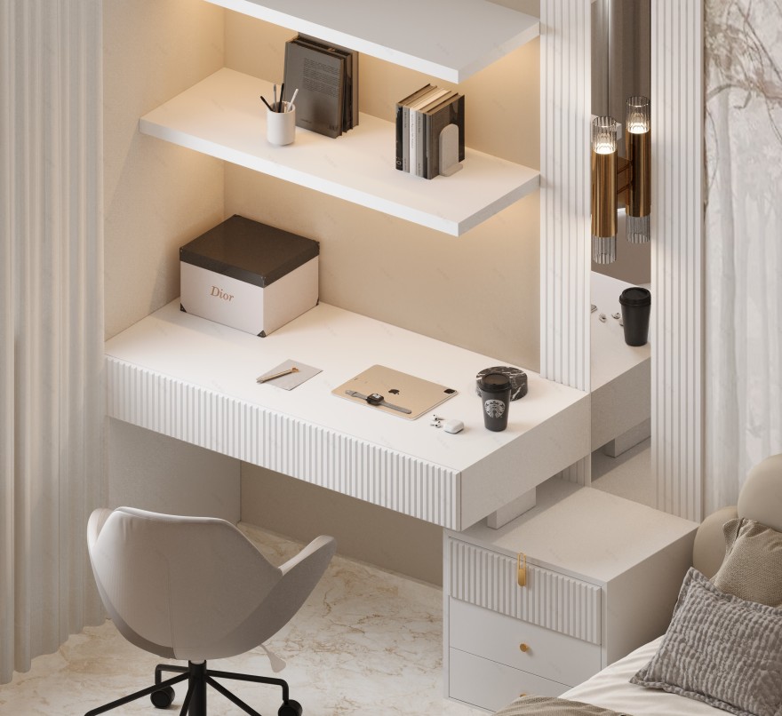 女孩卧室3D可视化设计-9