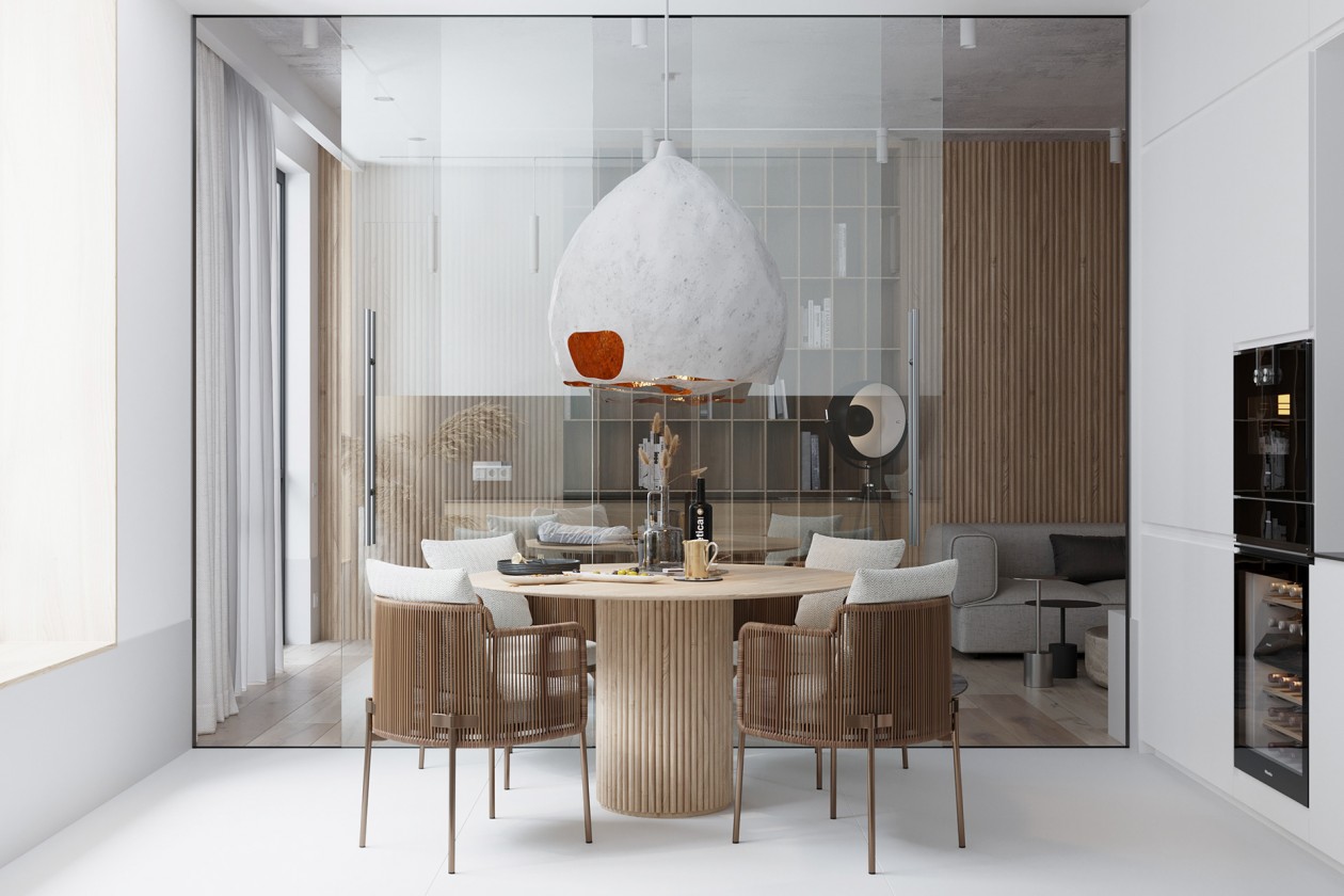 白色系的公寓，自然的点缀 舒服自然-6