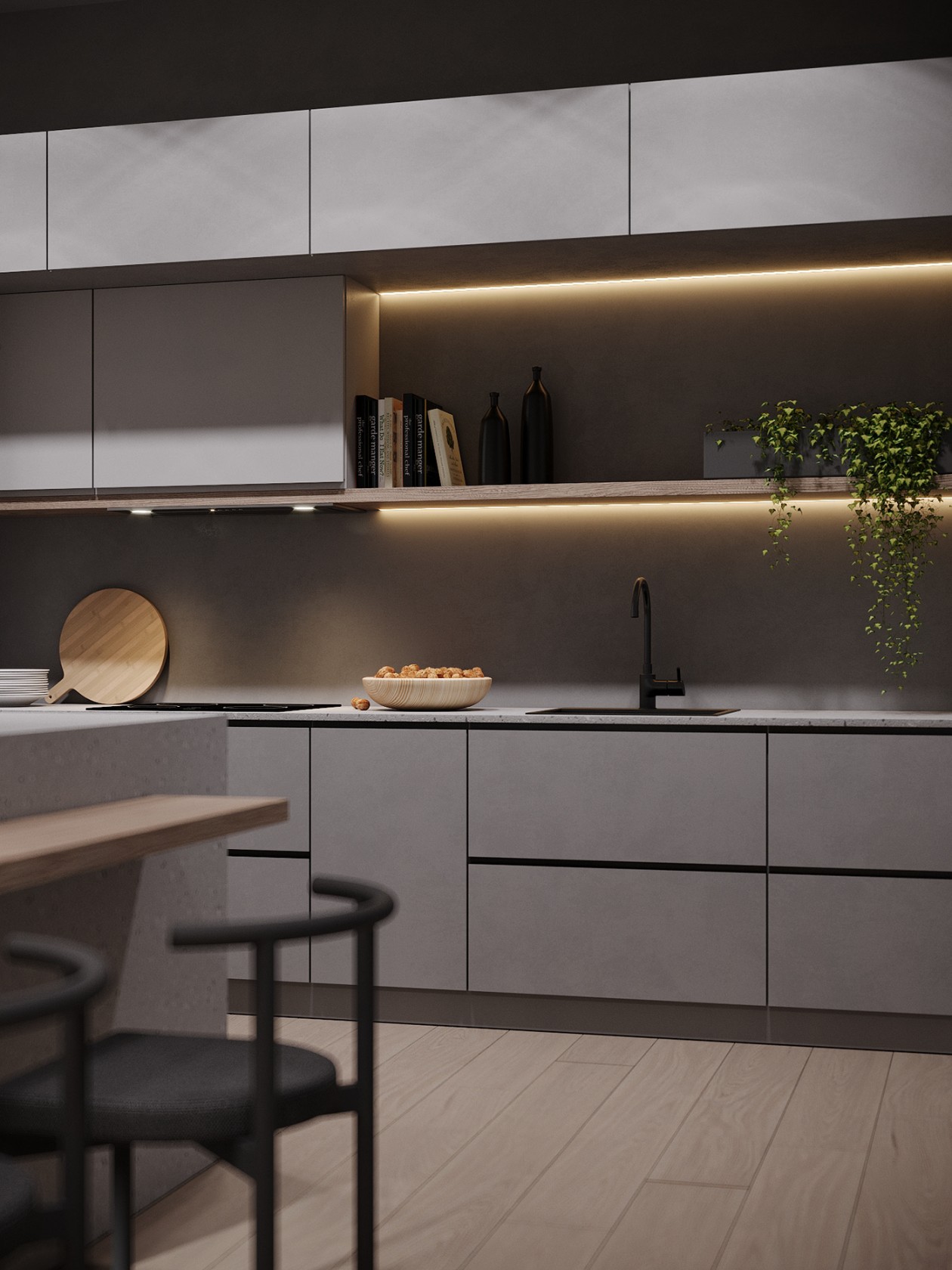 114㎡公寓高级灰+绿色 既清新又舒适-10