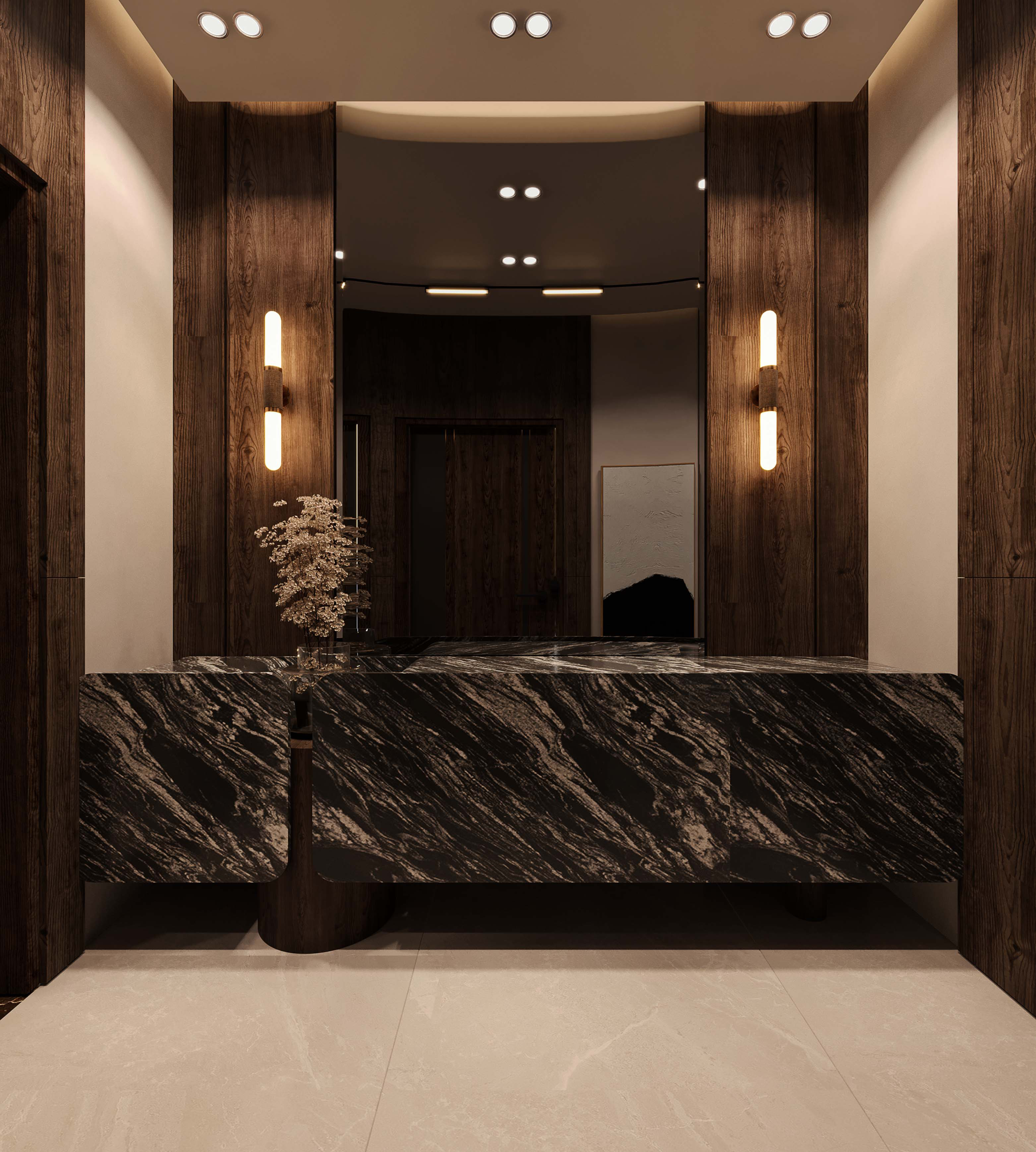 奢华别墅大堂及接待处丨Yasmin Samir-13