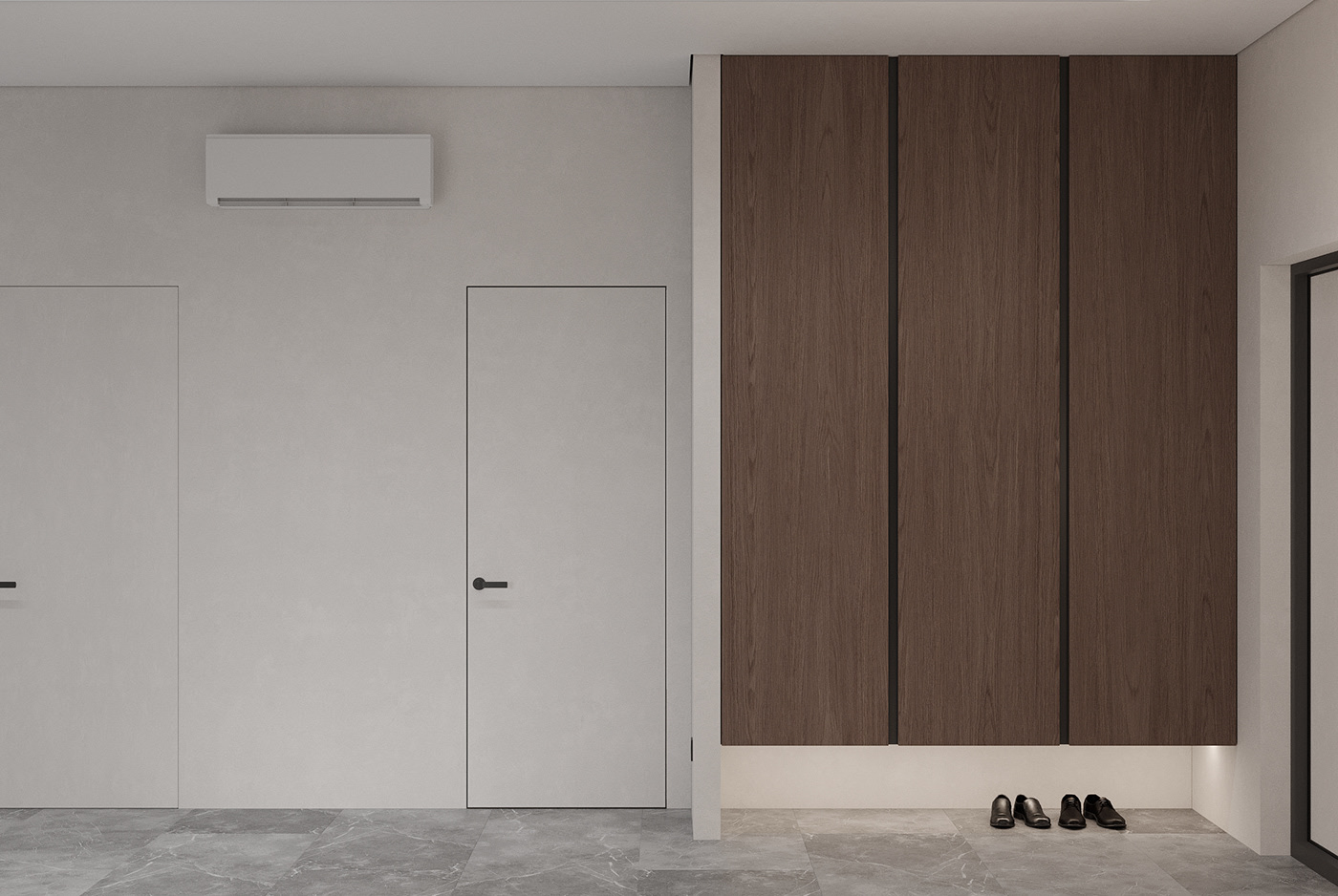 100㎡高级灰色系住宅设计-1