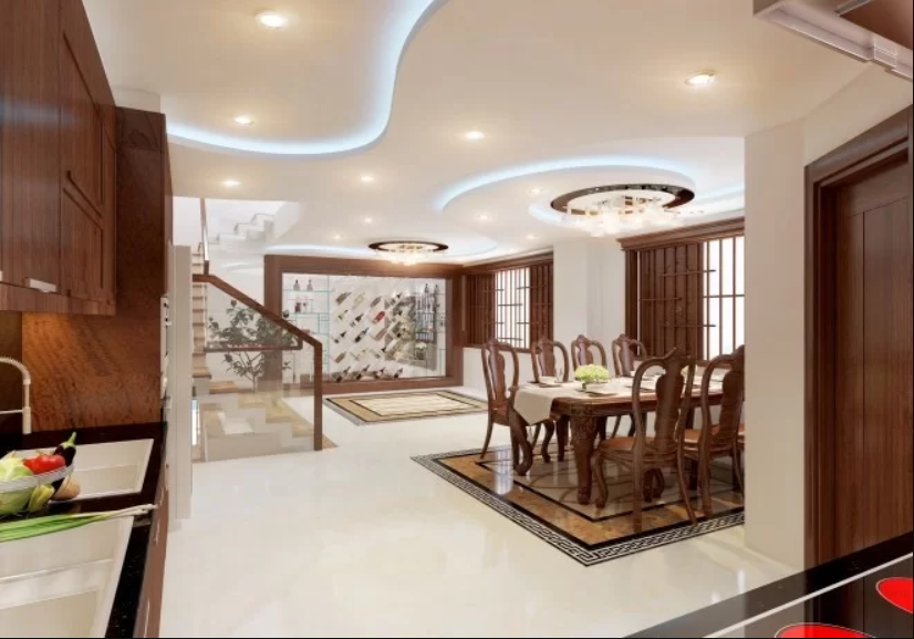 Xây Nhà 3 Tầng, Một Lửng Với Nội Thất Gỗ Tự Nhiên | Sydesign-33