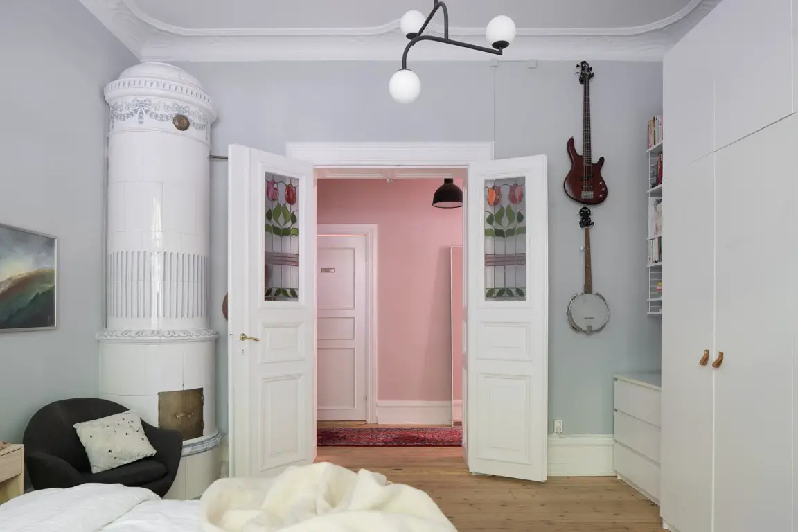 瑞典北欧风公寓 | 粉蓝配色的清新魅力-14