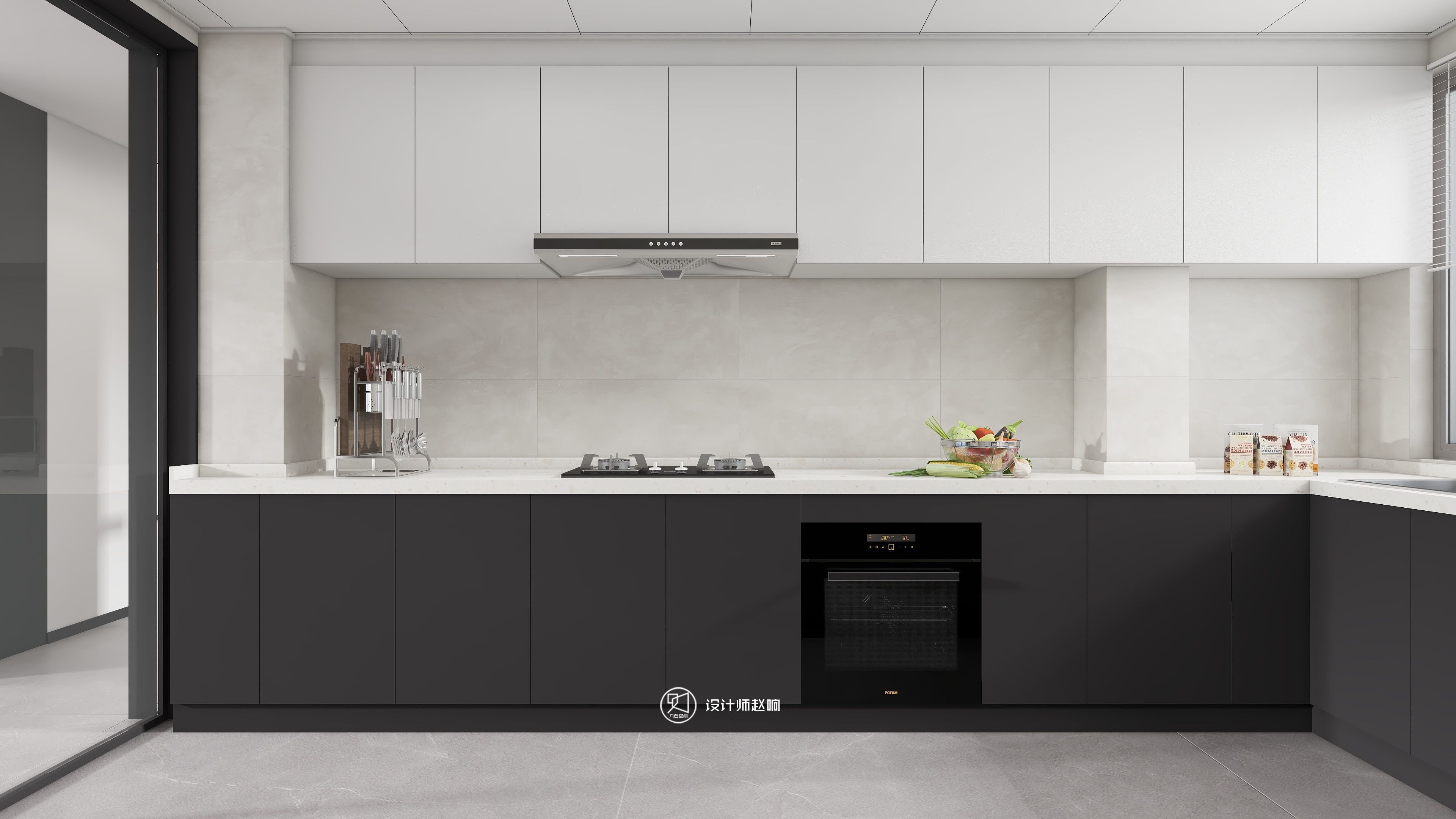 135㎡黑白灰风格住宅设计-19