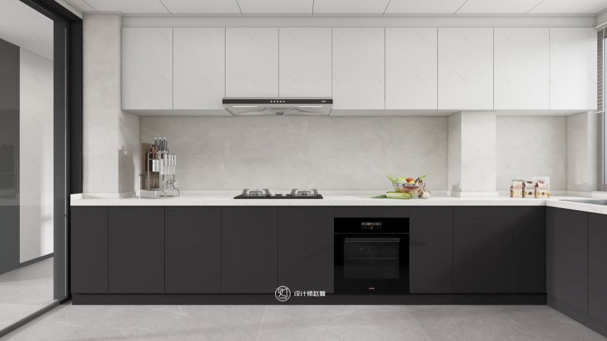 135㎡黑白灰风格住宅设计-19