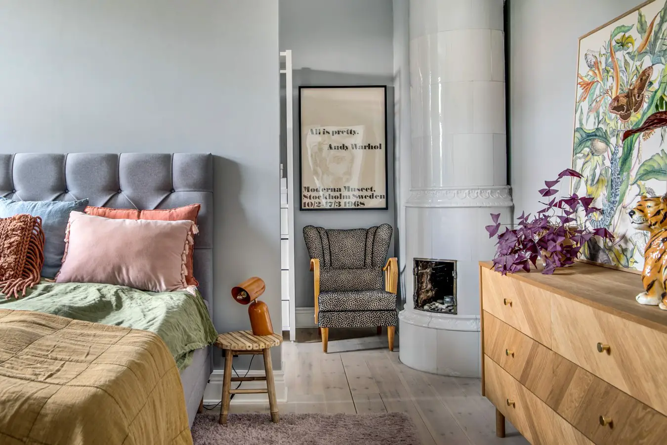 瑞典清新绿调公寓设计，色彩点缀的完美示范-9