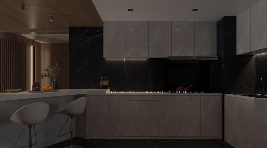 温润木质空间,开放式餐厨,艺术气息主卧——红与蓝的纯粹生活-7