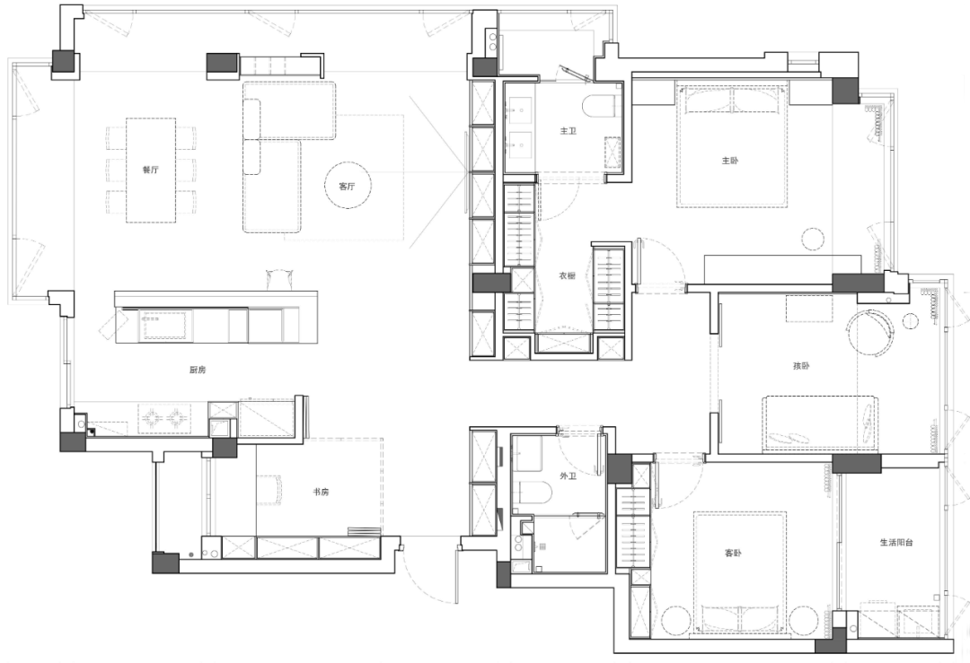 新湖菲林山三室两厅设计丨中国杭州丨菲拉设计-84