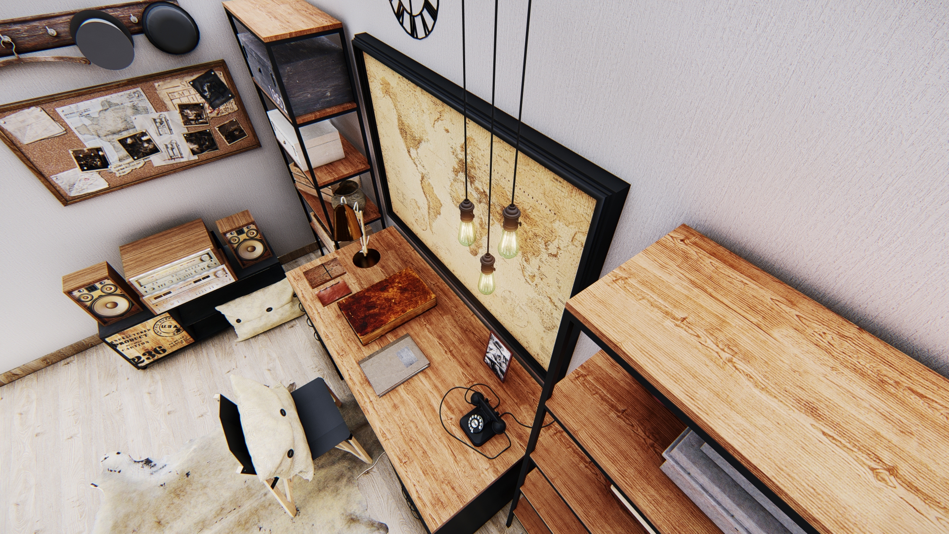 steampunk vintage room-1