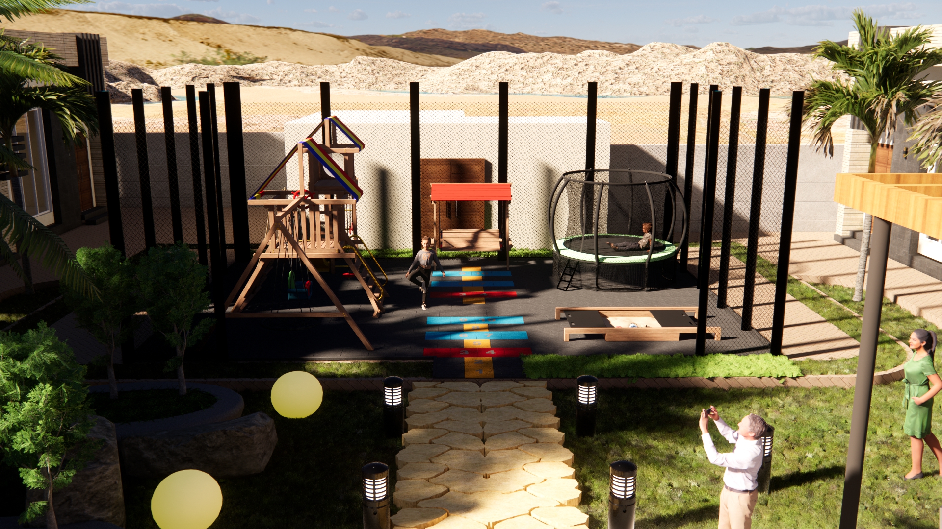 تصميم لميني كمبوند بالسعوديه مباني ولانداسكيب-5