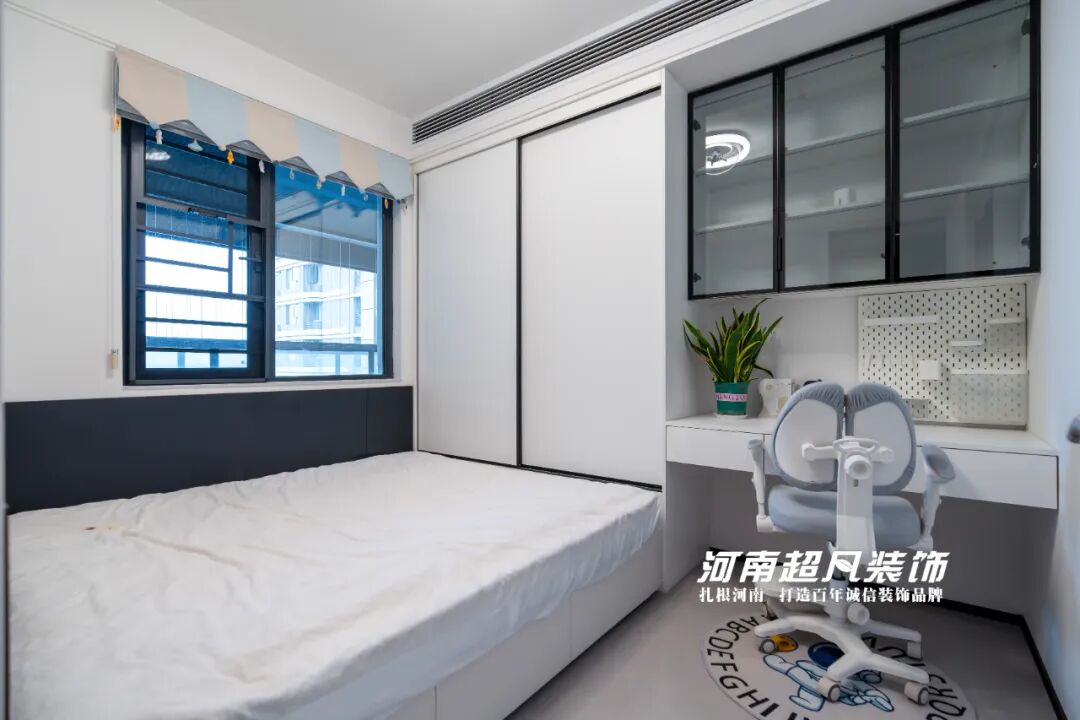 完工首发丨金水区美盛教育港湾，110平黑白灰极简风，色彩纯粹层次丰富-167