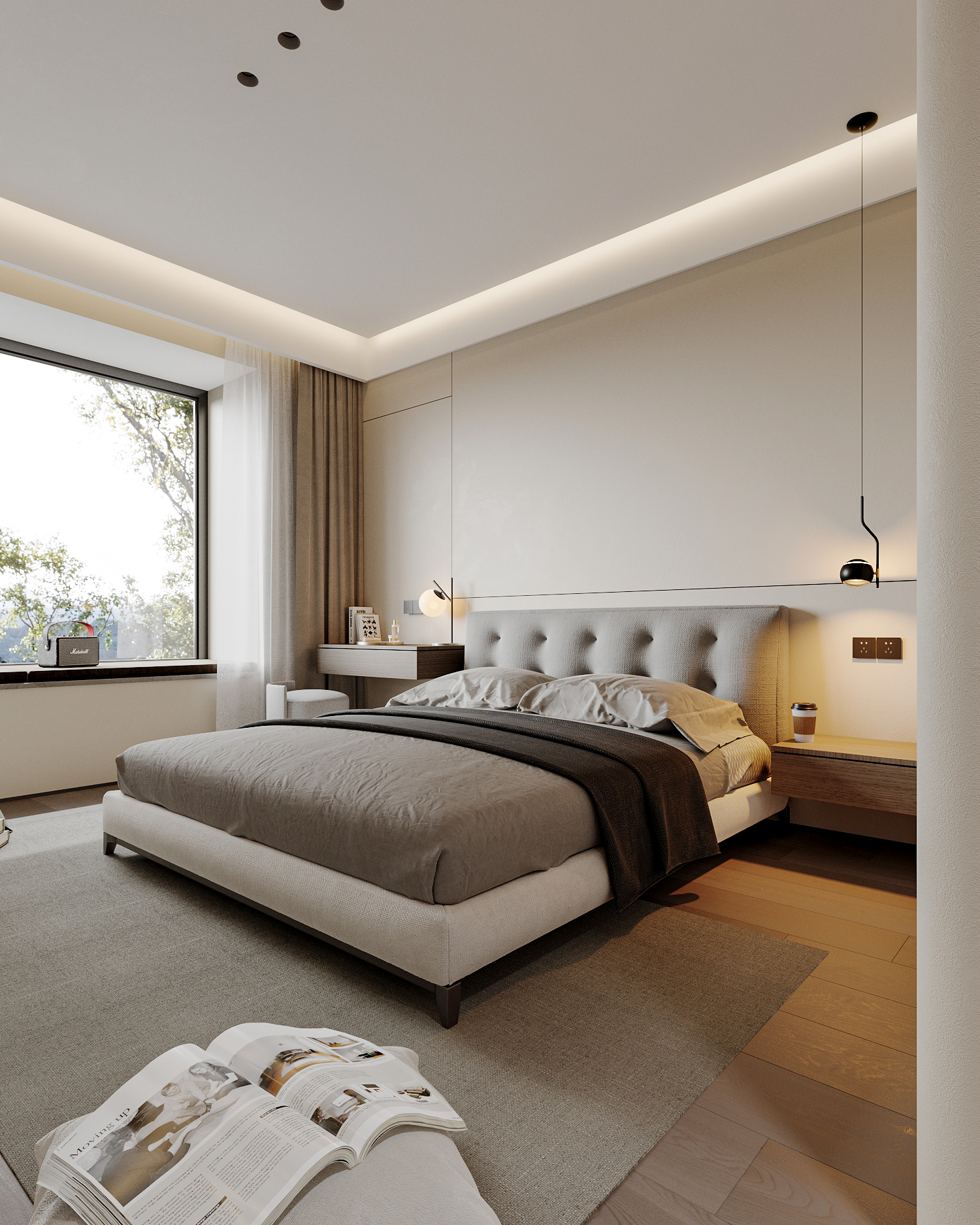 现代极简客厅卧室设计-15