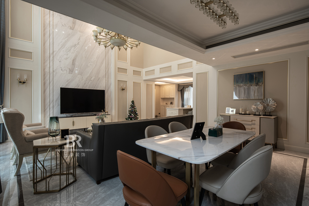 融创滨江壹号跃层轻奢风设计丨中国重庆丨重庆兄弟装饰公司-14