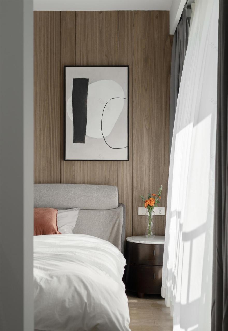 95 后高级风婚房,胡桃木与大理石的完美融合-22