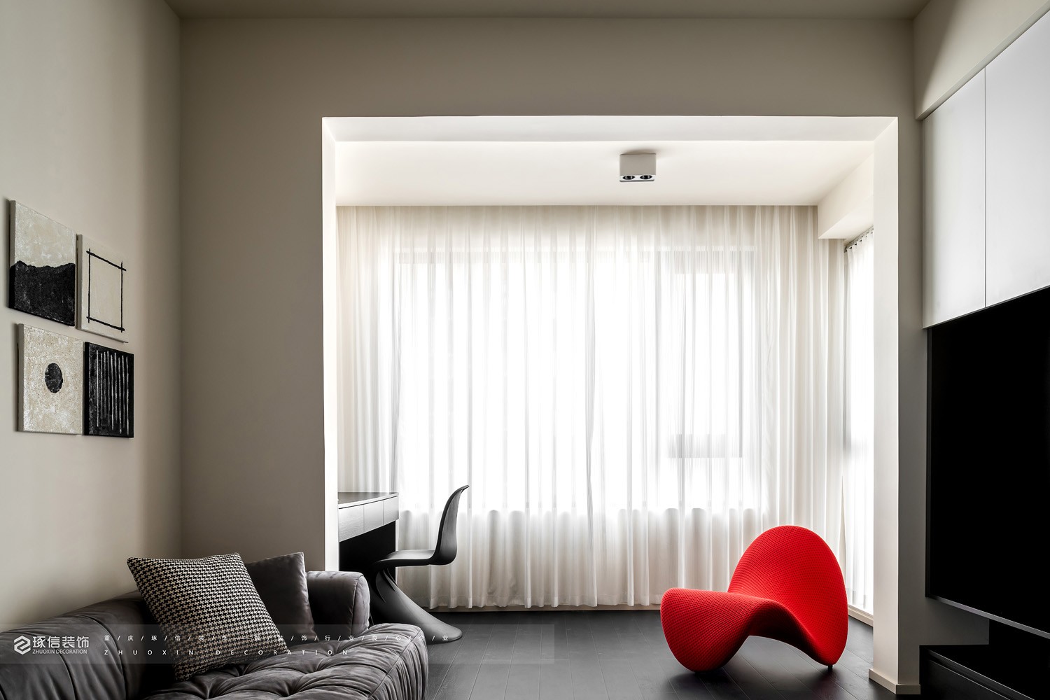 87 平经典红黑现代家丨中国平顶山丨琢信装饰-4