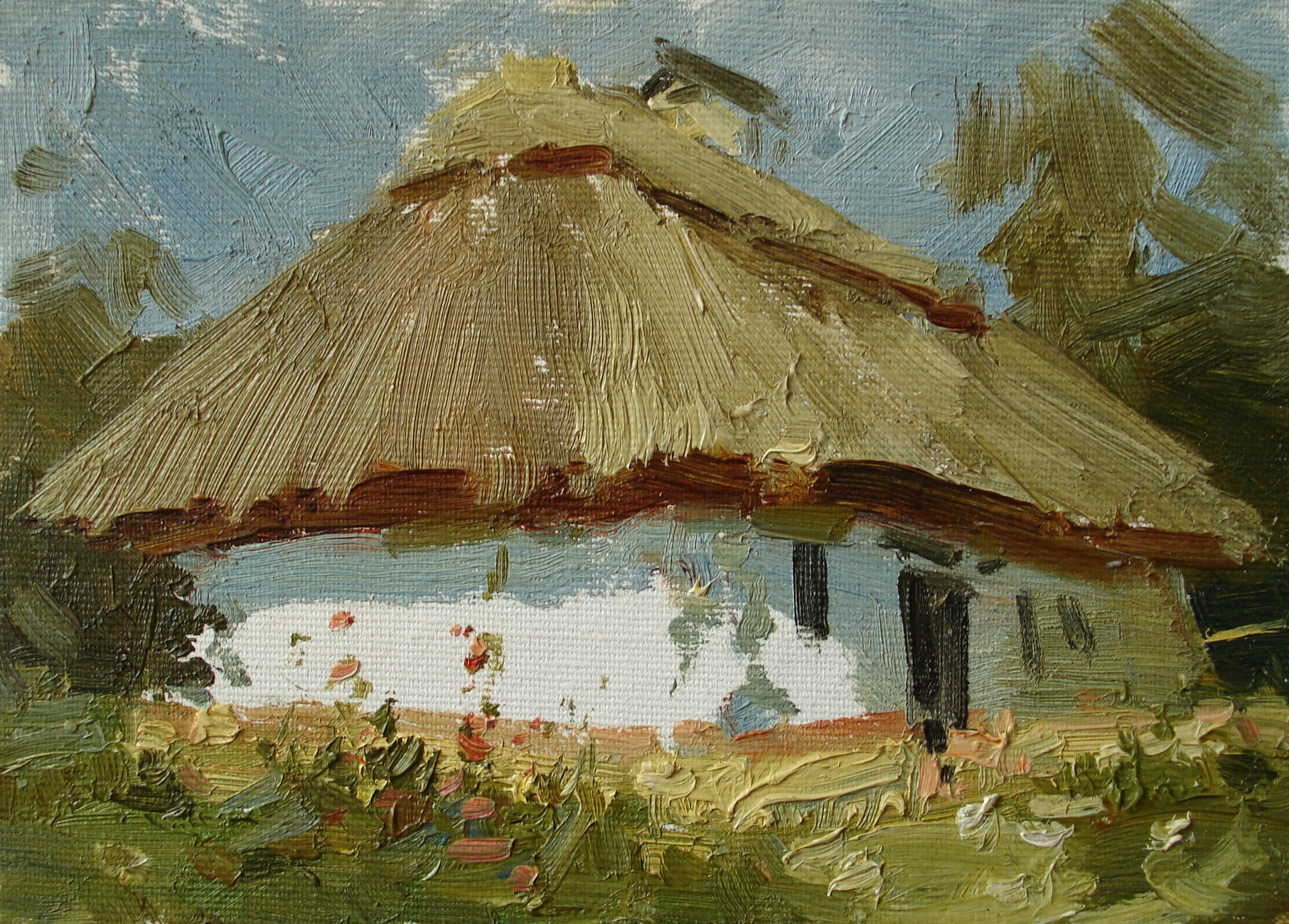 Ukrainian village , plein air oil paintings-3