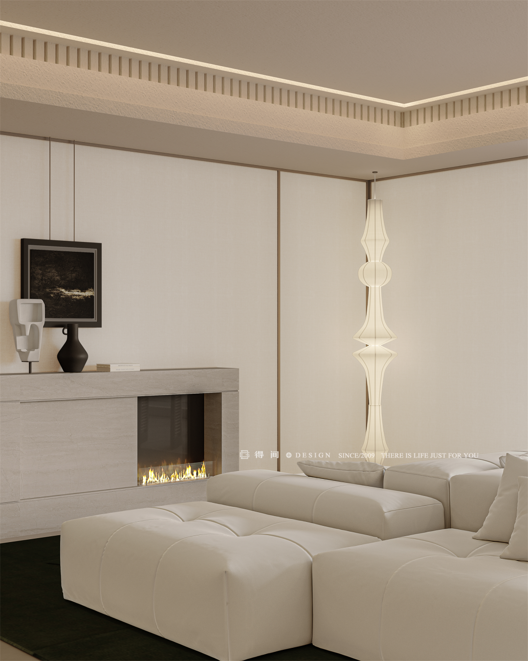 得间设计丨精装改法式婚房，将时光浸润在260㎡的质感新居里-53