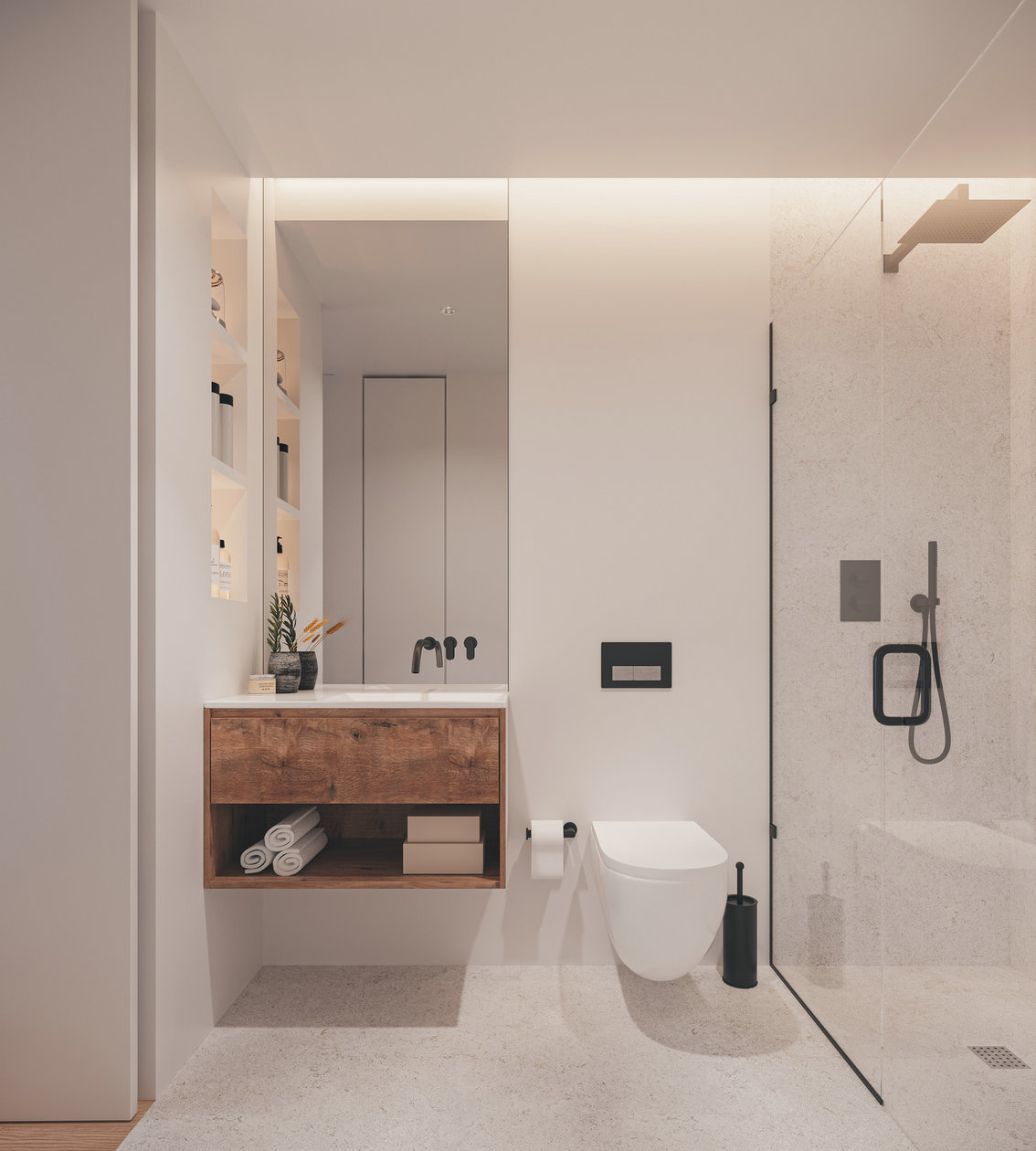 奶油色系小空间公寓设计-10