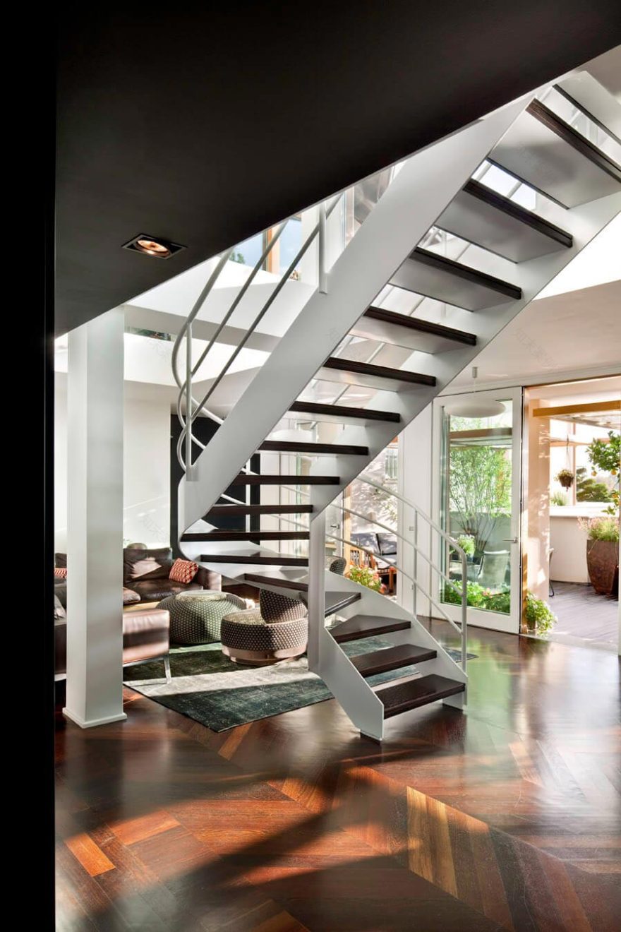 How to use the double height ceiling of a penthouse in a way that creates a sense of openness and transparency CAANdesign Architecture and home design blog-8