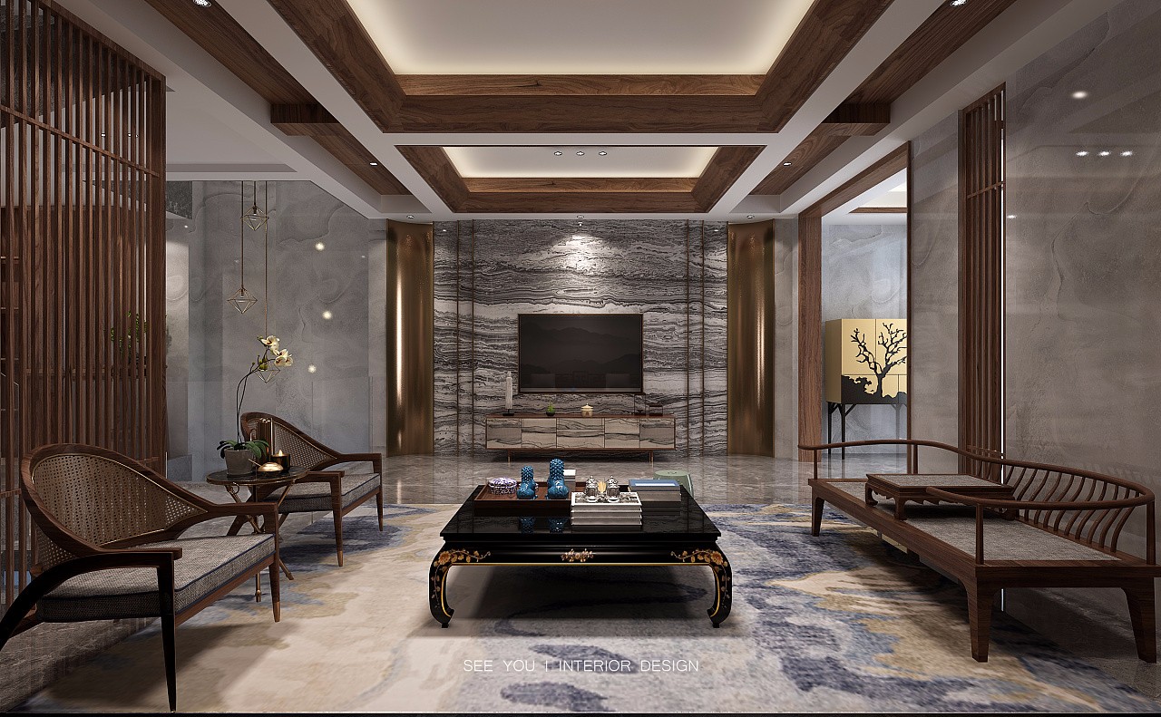 东苼—— 福建莆田万科溪园310㎡中式住宅设计  夕又设计-2