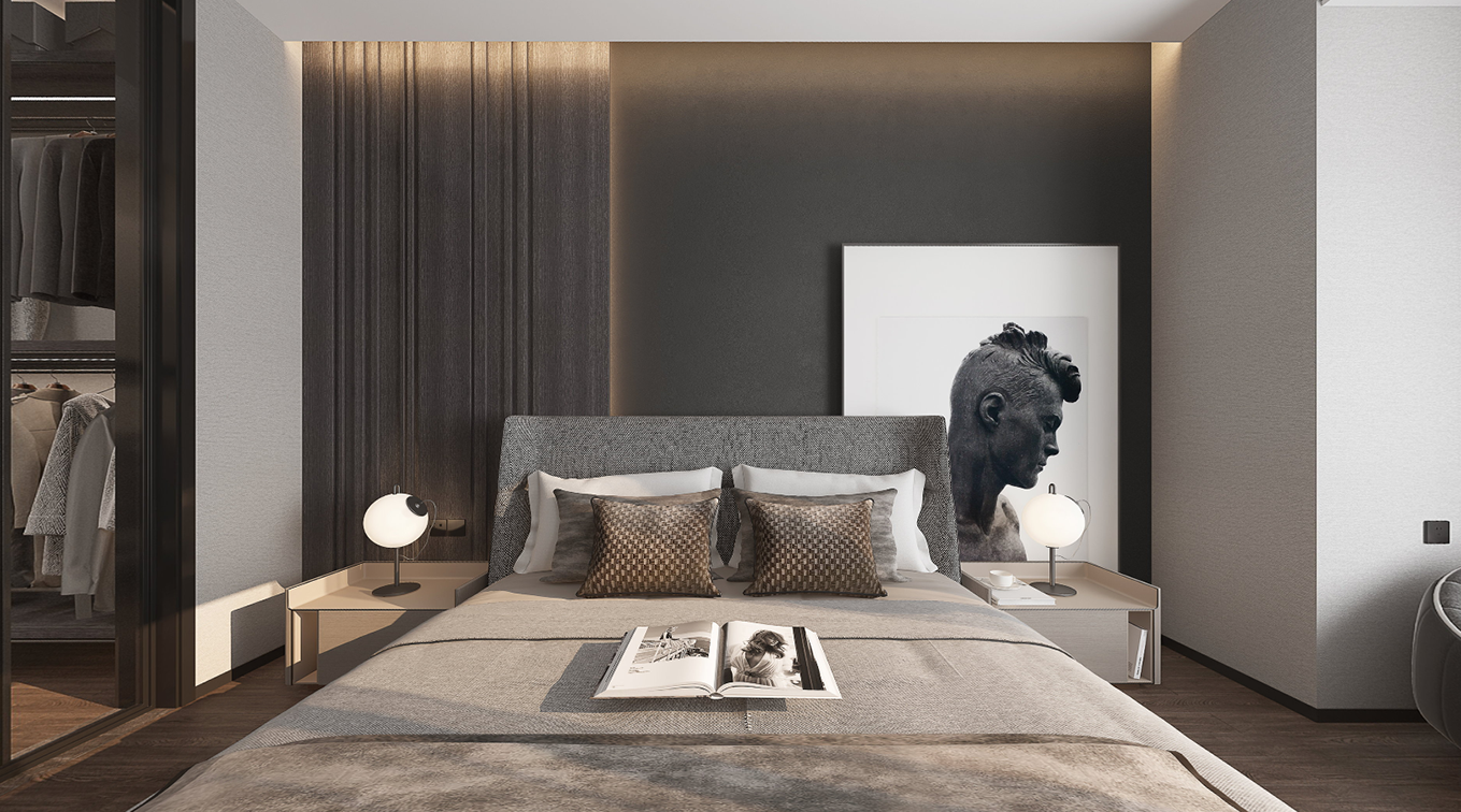 黑白灰极简摩登主义别墅住宅-16