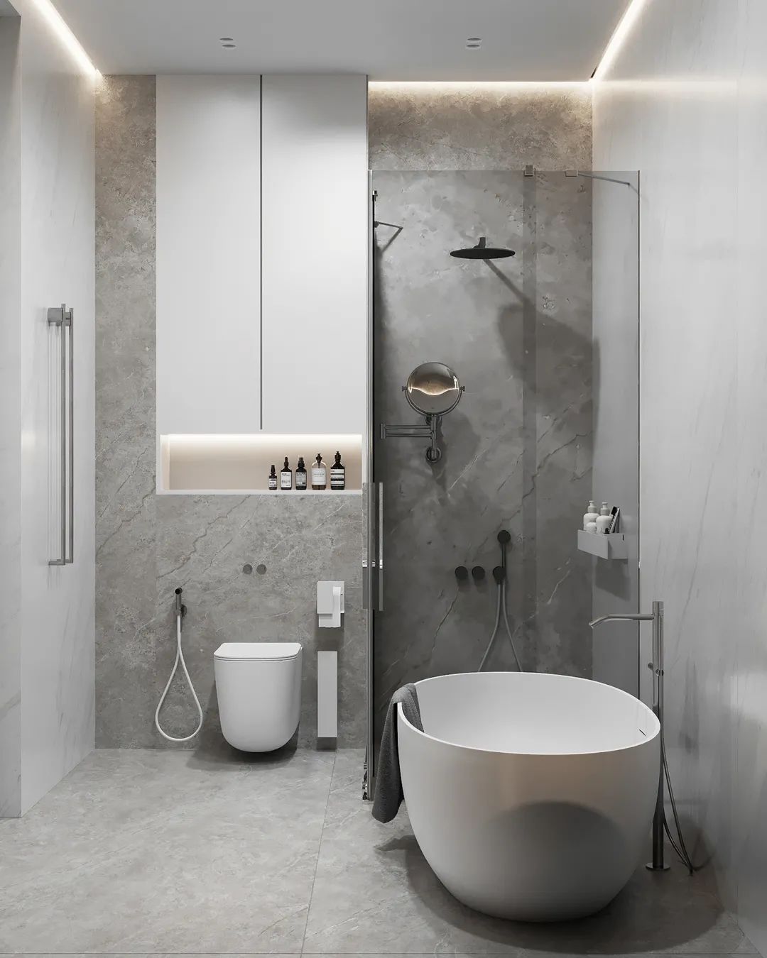 极简高级灰 · 一家三口蓝色豪宅设计丨俄罗斯丨俄罗斯设计师 Alina Larionova-49