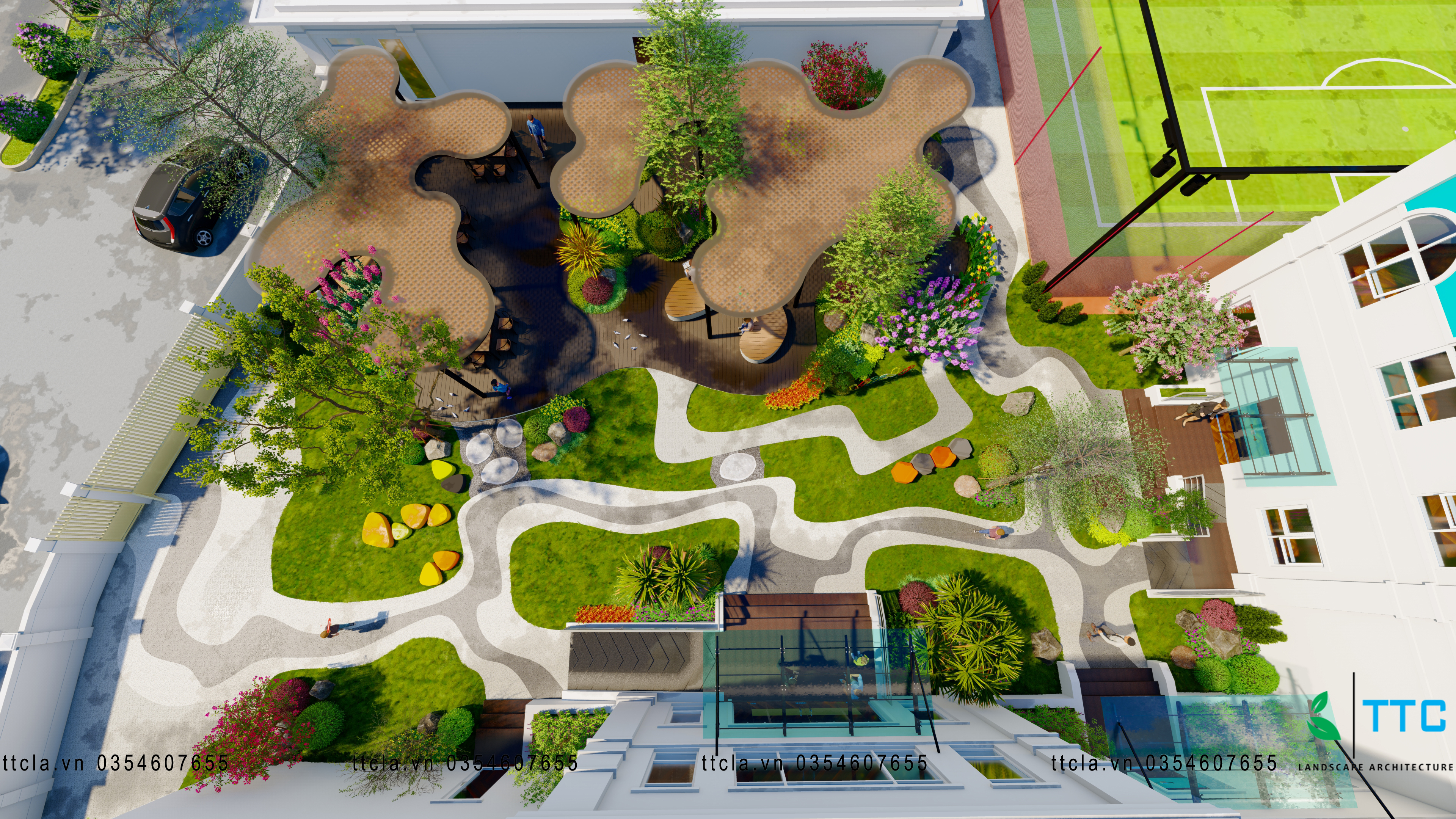 六年级中心兰兹卡普设计丨越南河内丨TTC 景观设计有限公司-8