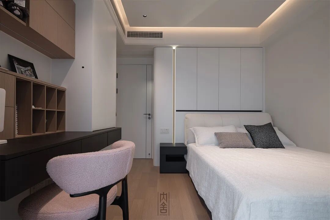 内舍软装丨128㎡奶油意式风，打破传统横厅布局，让空间更宽敞！-44