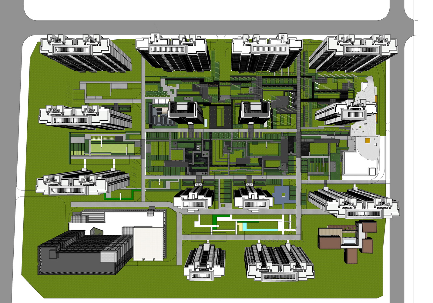 郑州永威金桥西棠大区景观SU模型-6