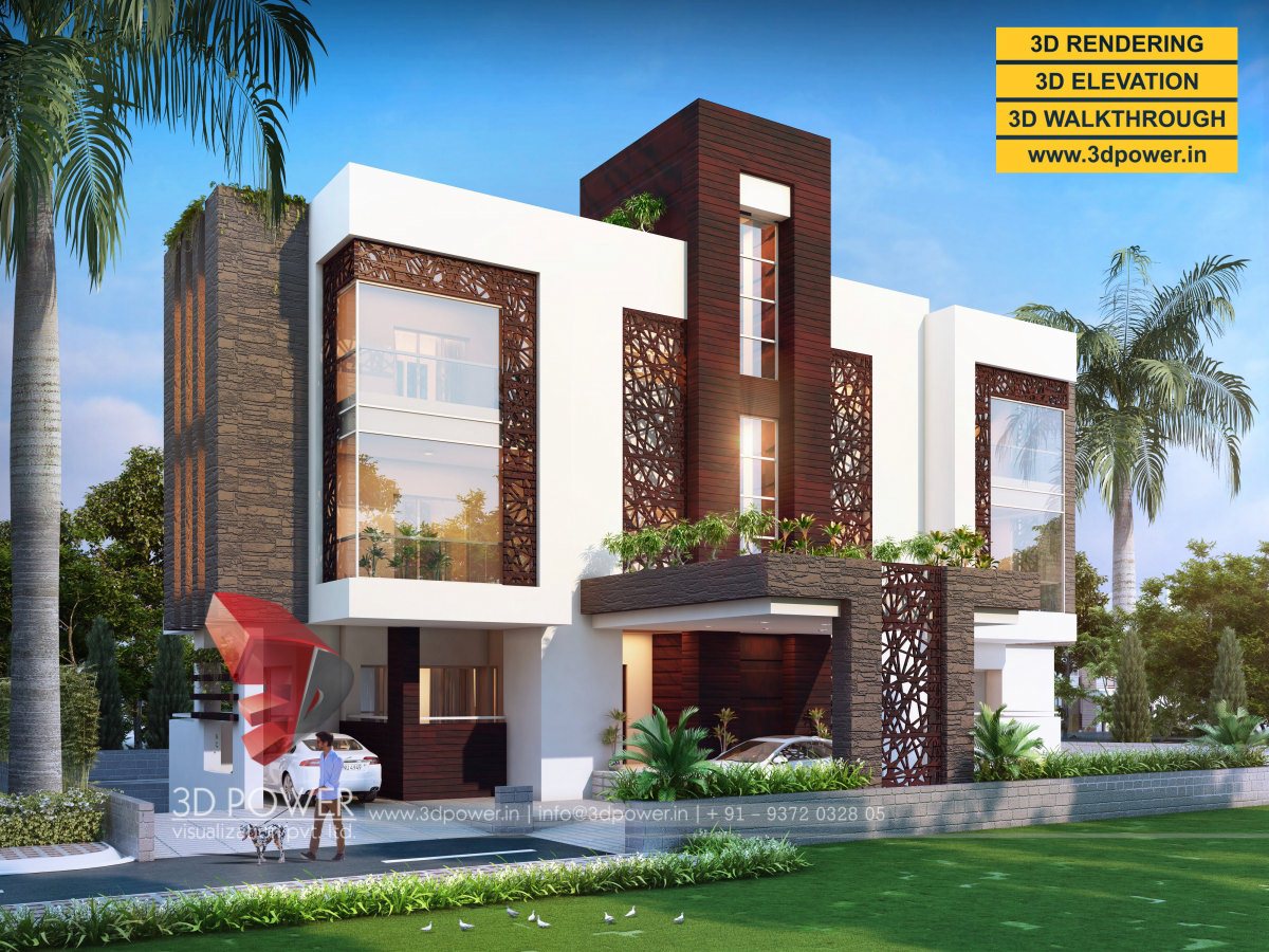 bungalow 3d design architectural rendering-6