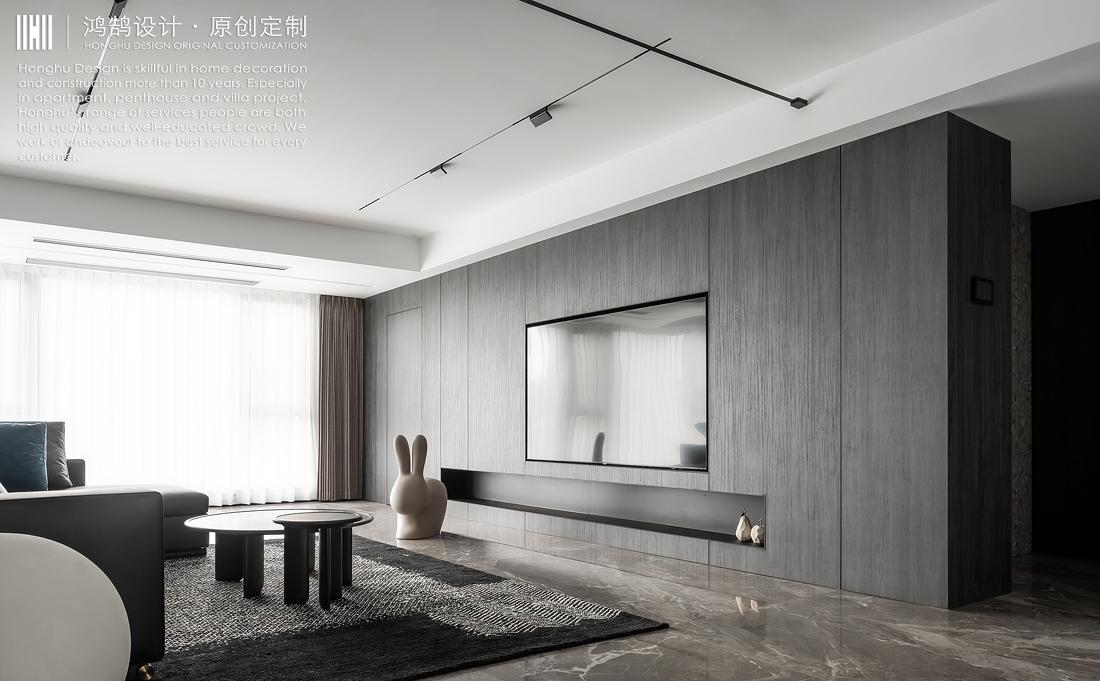 现代平层三口之家丨鸿鹄设计-3