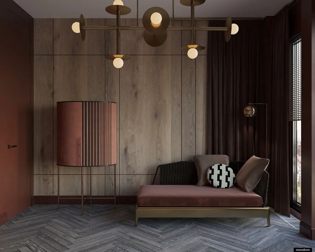 大气时尚的巧克力色木质住宅设计-12