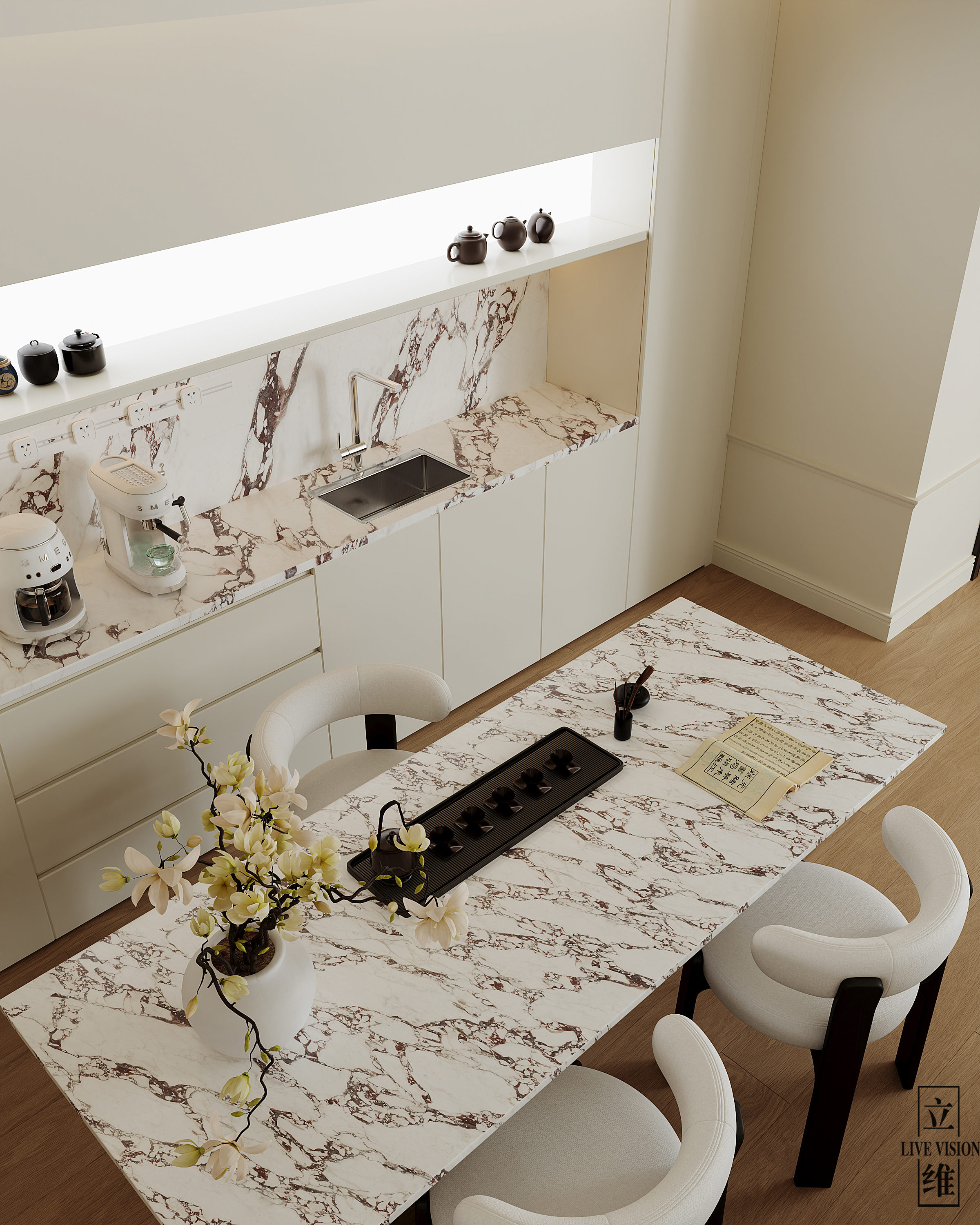 近期渲染 现代奶油风-7