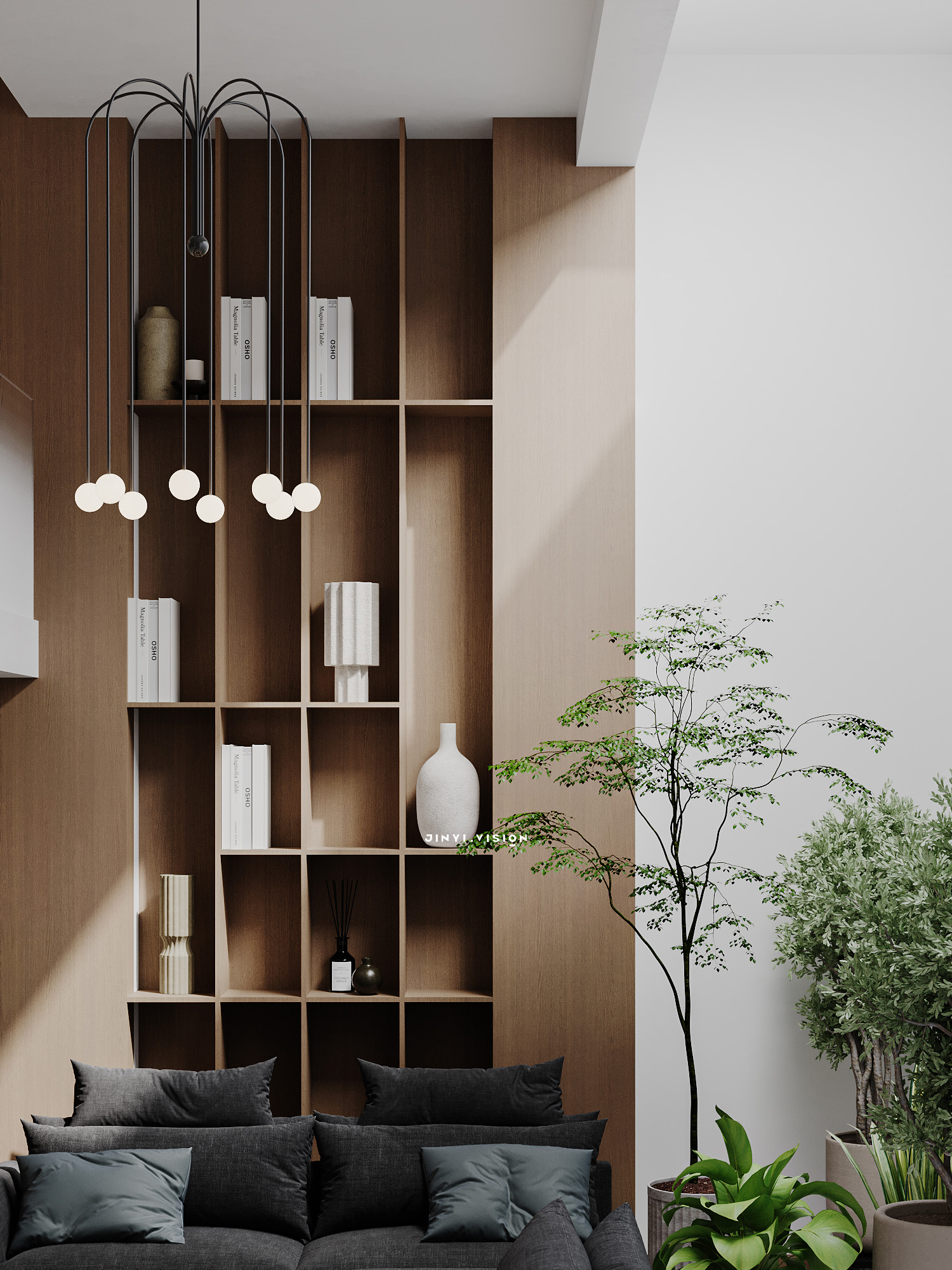 现代原木风效果图表现-11