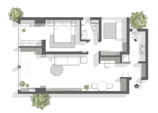 阳台打通做猫屋、套房式超大主卧，单身小哥的73㎡一人居酸哭我了-21