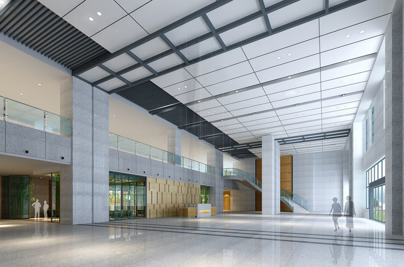 办公楼大厅 写字楼大厅设计案例效果图2-13