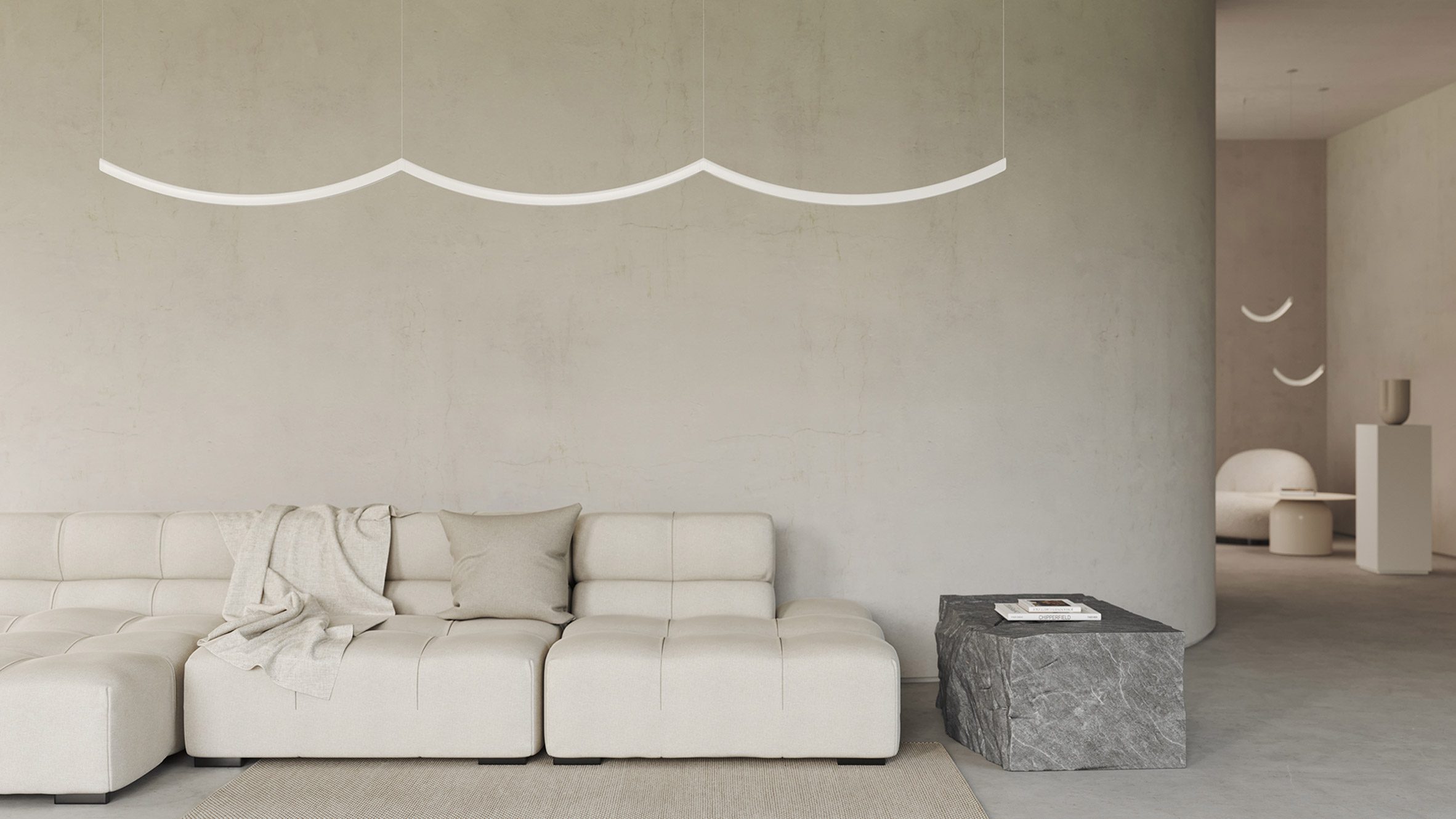 新西兰 Nightworks Studio 推出模块化波浪形吊灯 Tasman-0