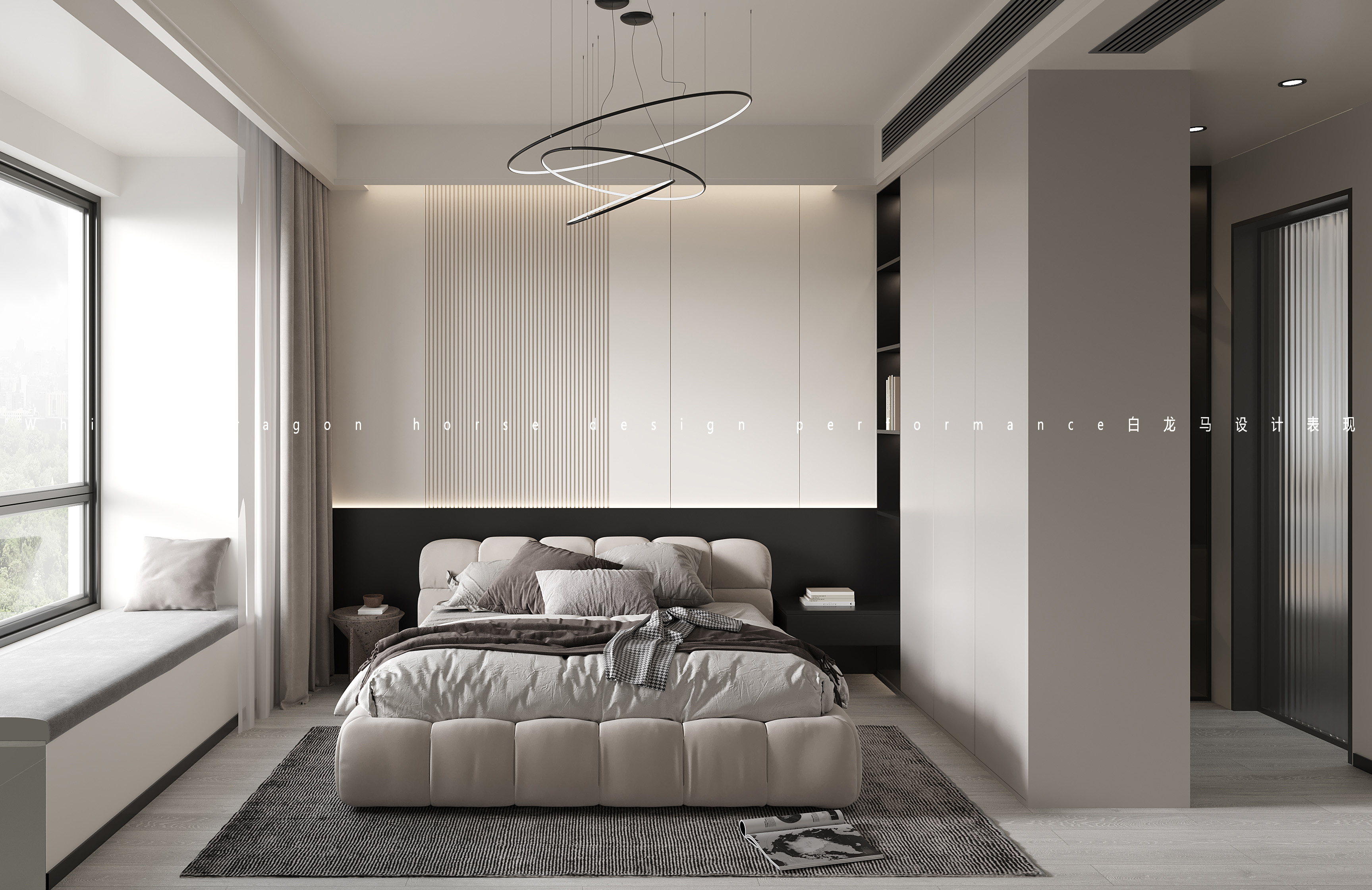 平层黑白灰案例——白龙马效果图-1