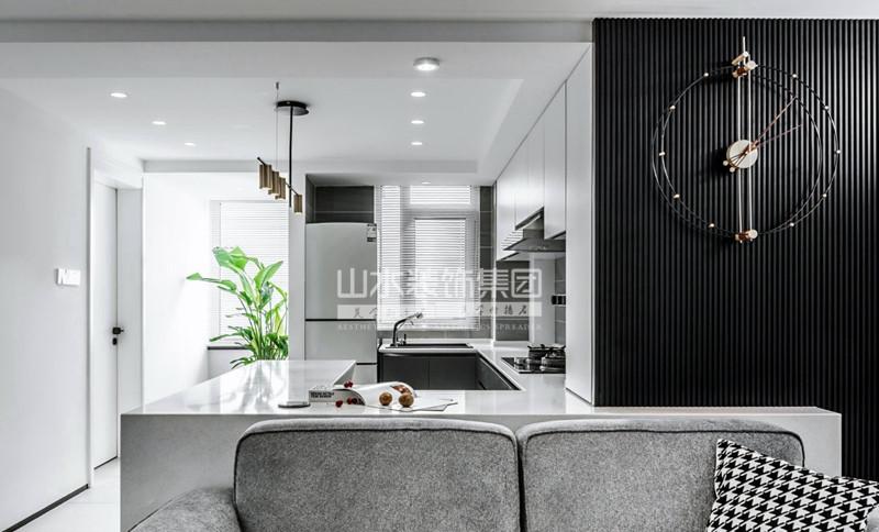 小夫妻 70㎡二手房逆袭，黑白极简演绎个性空间-8