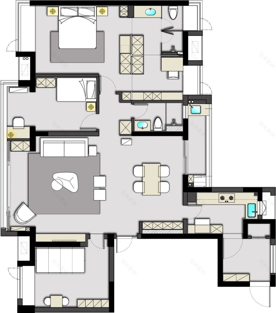 李佳眉设计 | 精装房大改造,黑白灰的简约空间-37