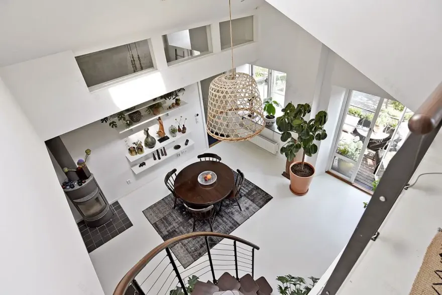 瑞典旧瓷厂改造的工业风 Loft-13