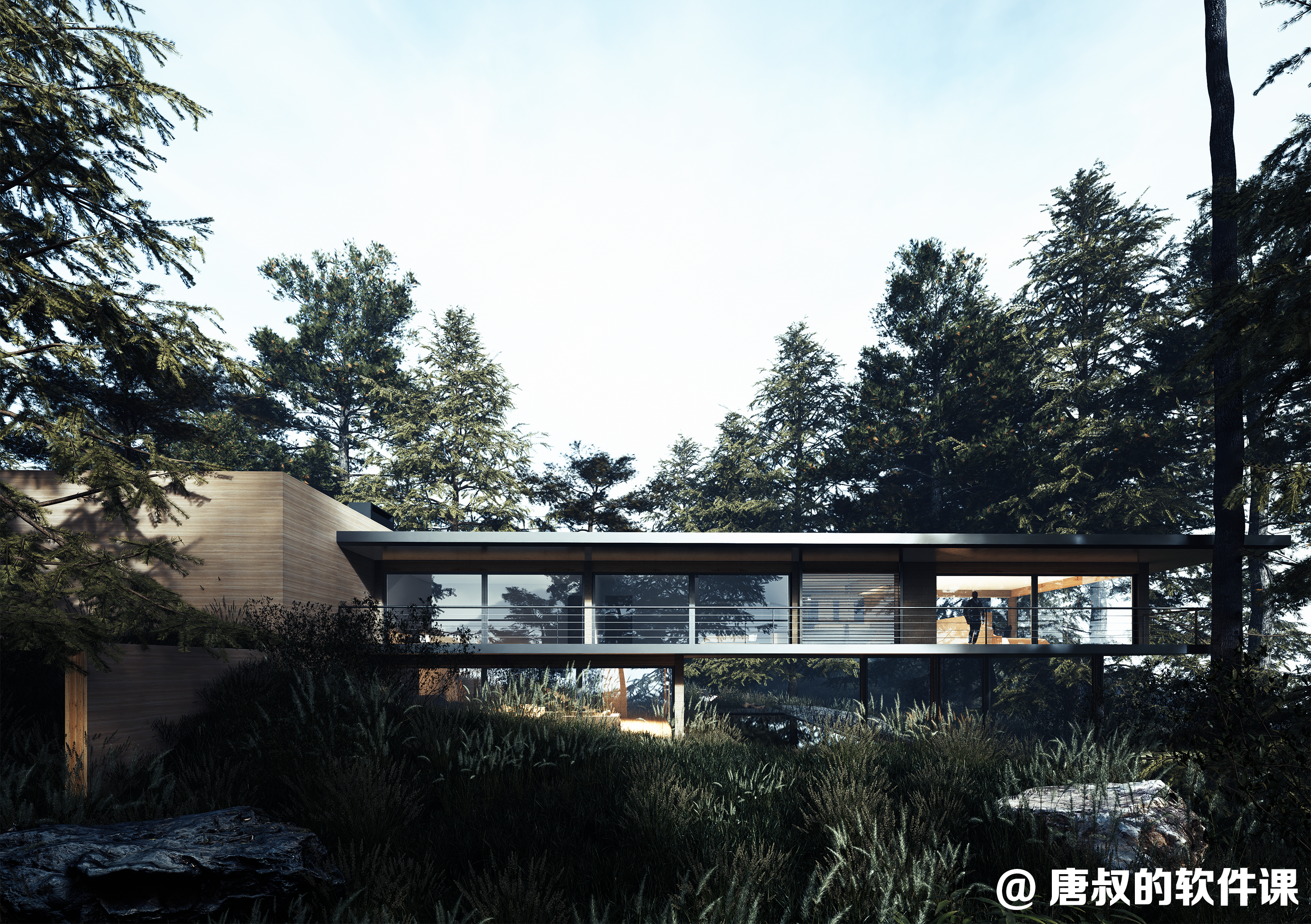 山地别墅—写实渲染效果图-1