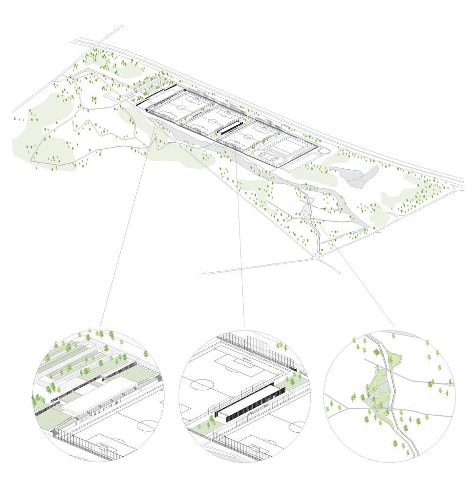 法国圣保罗勒达克体育广场·绿色景观中的多功能运动空间-13